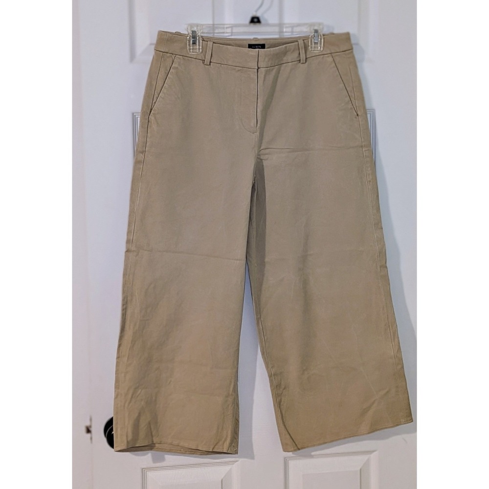 J. Crew Womens Ankle Crop Wide Leg Trousers Pants Size 14P Career Casual‎ NWOT